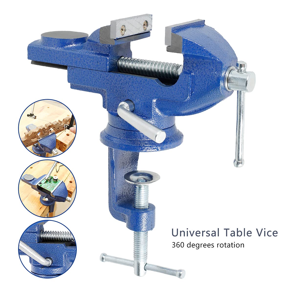 Mesa giratoria de 360 grados universal Vice Banco portátil Pinza abrazadera Inicio Abrazadera suministro madera Reparación carpintería Herramienta mano metalería Máquina de soldar