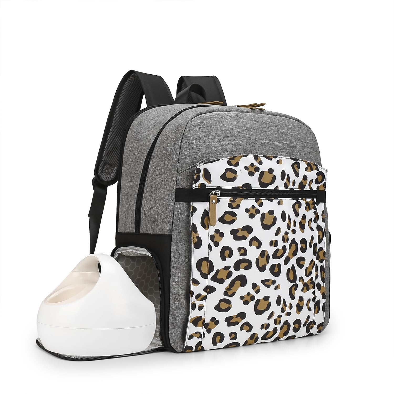 MOMIGO Breast Pump Backpack for Spectra S1,S2 for Working Moms - Diaper Bag Backpack With Laptop Sleeve, Large Capcity for Outdoor Travel (Leopard)