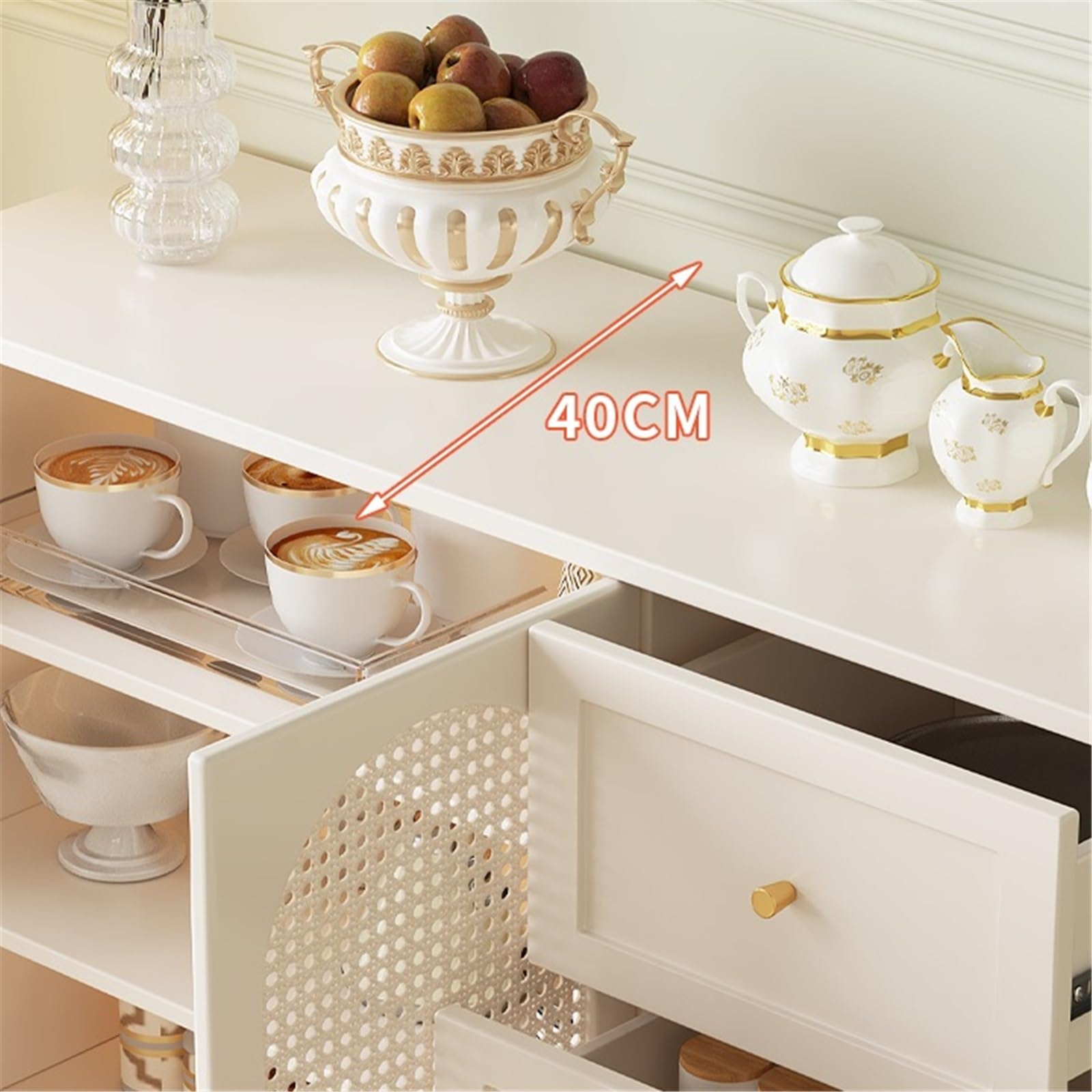 Armadio cucina Glass Sideboard Modern Simple Shelf Three Door Wooden stoccaggio