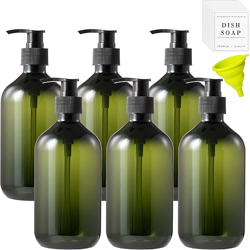Miniatura 16 de 12 Pack Shampoo and Conditioner Dispenser Bottles, 8 Pack 22 Oz and 4 Pack 8 Oz Refillable Square Plastic Pump Bottles, Shower Soap Dispenser for