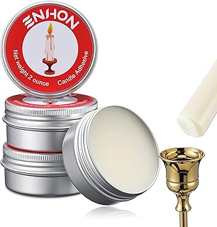 Enhon 4 Pack Candle Adhesive 8oz Taper Candle Stick Glue Candlestick Putty Wax to Hold in Place for Christmas Wedding Holiday Party Table Decor Home Accessories