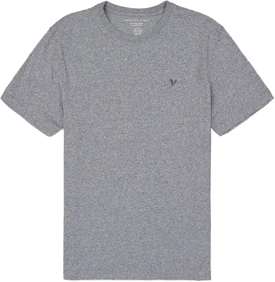 American Eagle اميريكان ايغل تيشيرت برقبة دائرية ضيقة للرجال من ايه اي او (عبوة من قطعة واحدة), رمادي, L