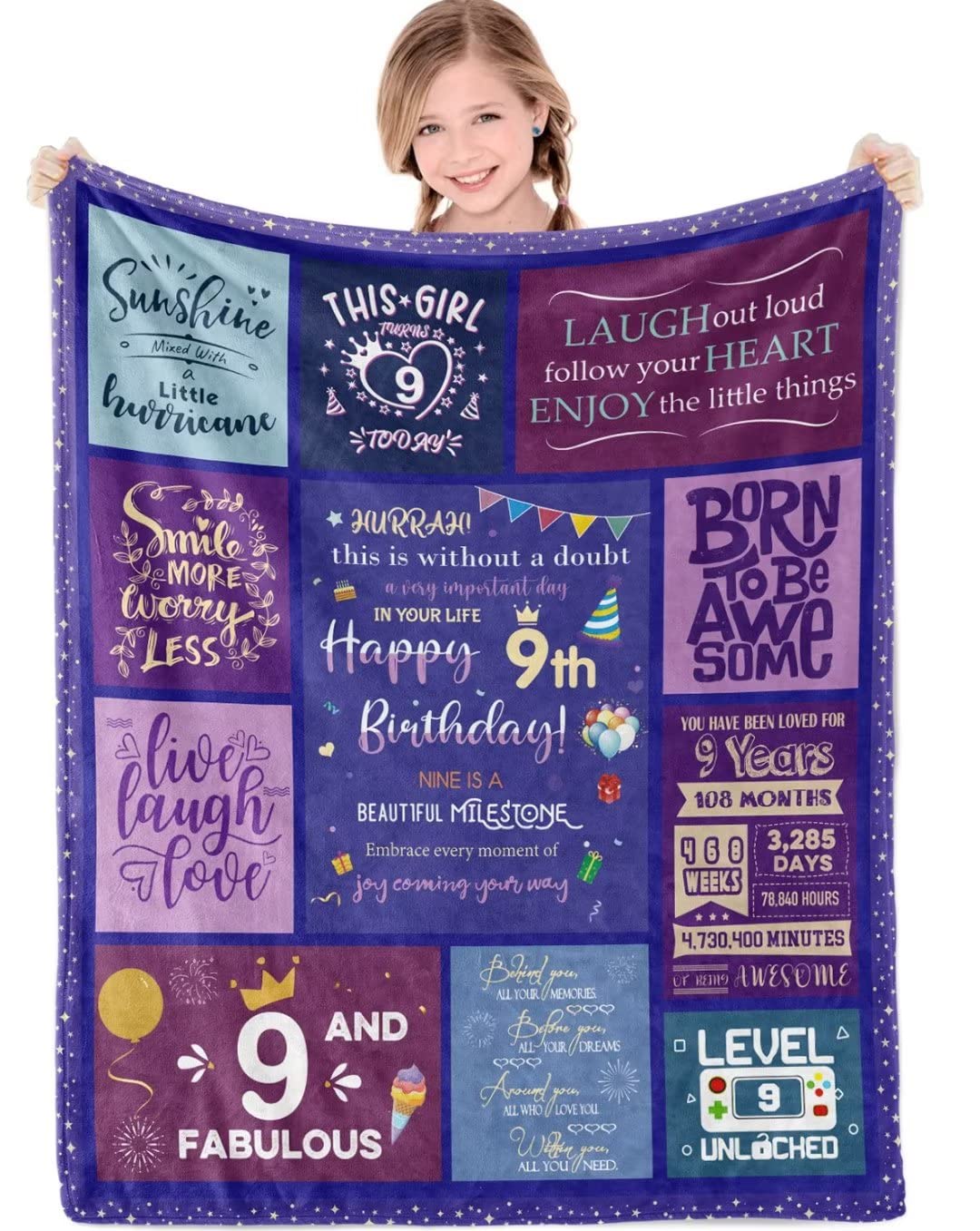 Couverture cadeau fille 9 ans un souvenir inoubliable rempli de tendresse