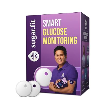 Sugar.fit Smart Glucose Monitoring, Real-Time Blood Sugar Level Tracking, Bluetooth-Enabled, Last upto 15 days, Coach Co
