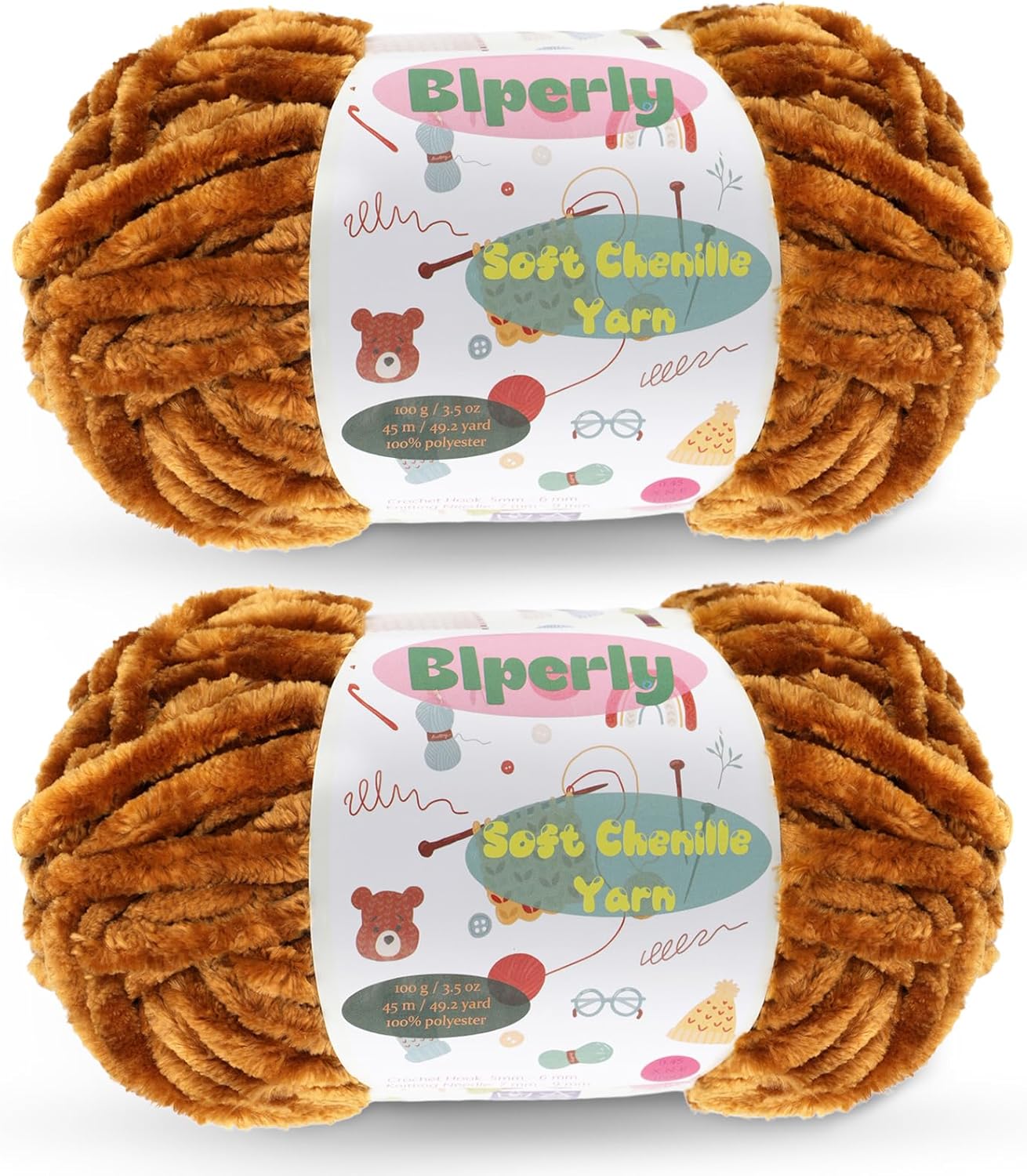 2 Skeins Fluffy Chenille Yarn for Crocheting – Chunky Velvet Yarn for Scarves Shawls, Baby Blankets, Hats Plush Toys, Plush Yarns Each Skein 49.2yd, 3.5oz (Dark Brown) 2 Skeins Fluffy Chenille Yarn for Crocheting – Chunky Velvet Yarn for Scarves Shawls, Baby Blankets, Hats Plush Toys, Plush Yarns Each Skein 49.2yd, 3.5oz (Dark Brown)