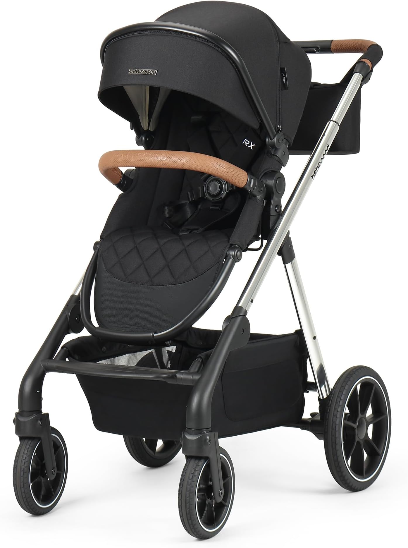 beberoadLove RX 3-in-1 Baby Stroller, Toddler Stroller, Foldable Stroller, Reversible Toddler Seat (Black)