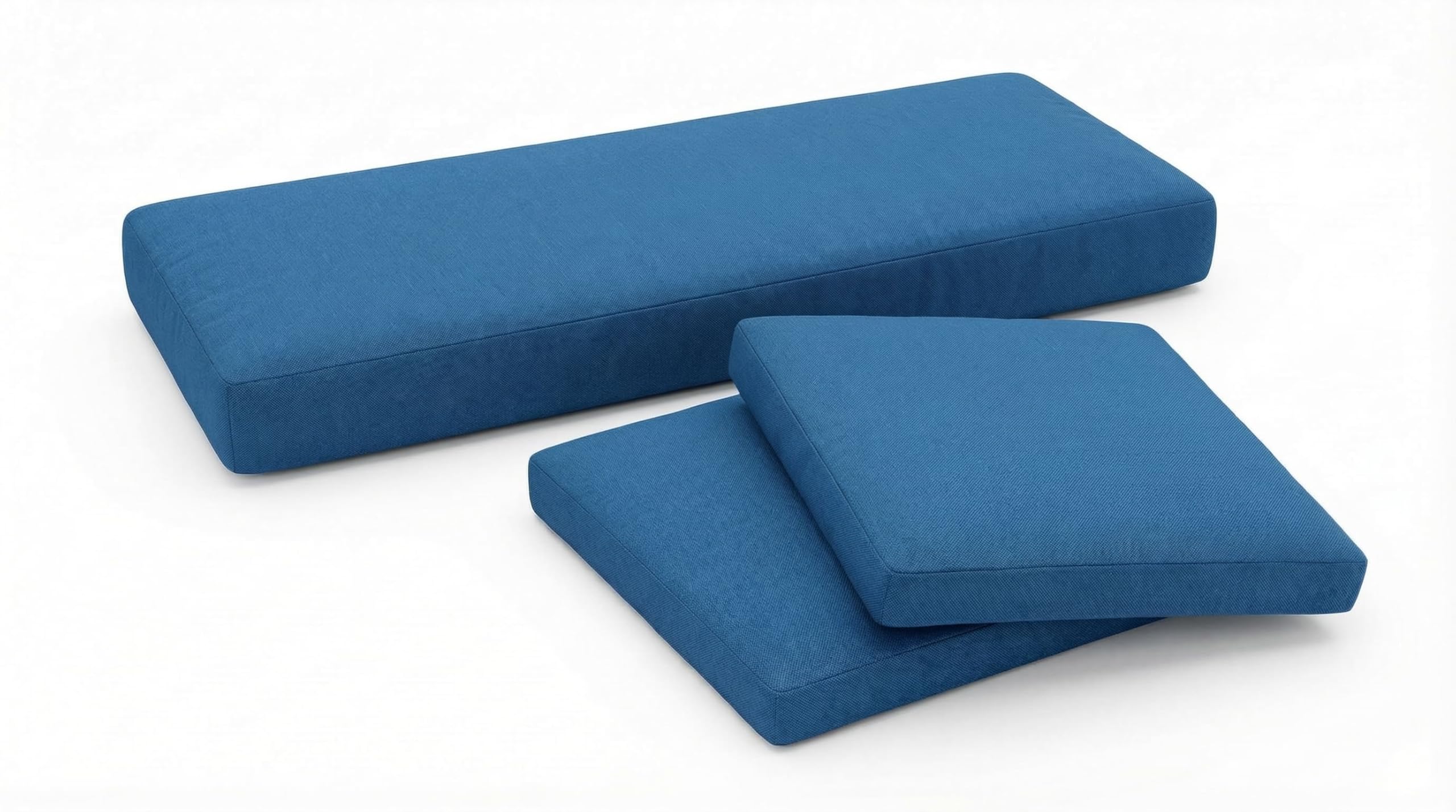 3-Piece Replacement Cushion Set for Rattan Chairs & Sofa | Comfortable Padded Patio Cushions | Indoor & Outdoor Garden Furniture Seat | Water-Resistant & Durable Covers (Royal Blue)