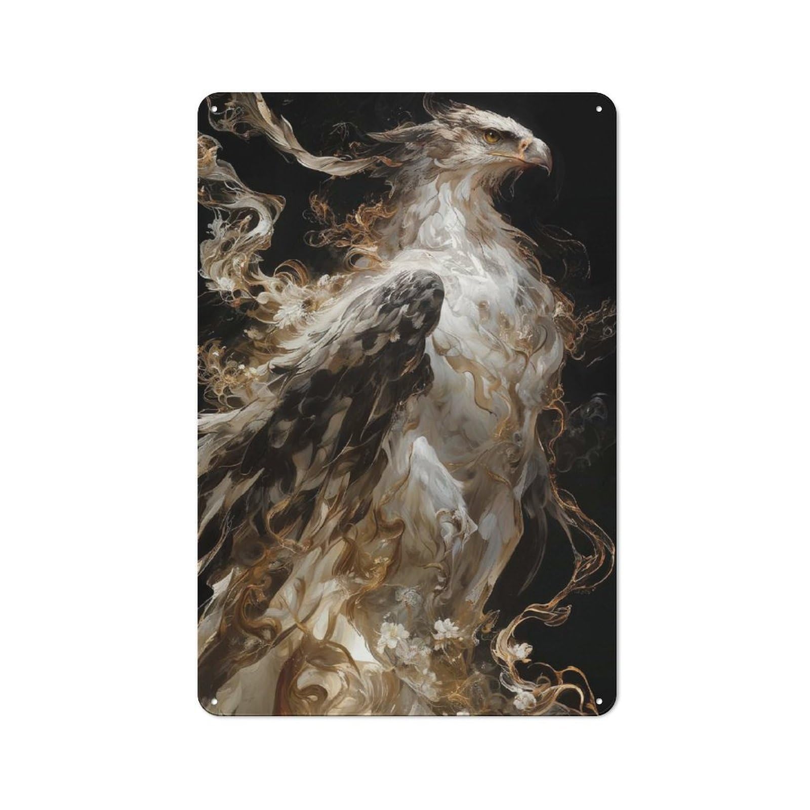 Nostalgic Decorative Tin Plaque 30x20cm Featuring Ethereal Eagle, Classic Pub Decor for Cafe, Pub, Workshop Or Home Bar