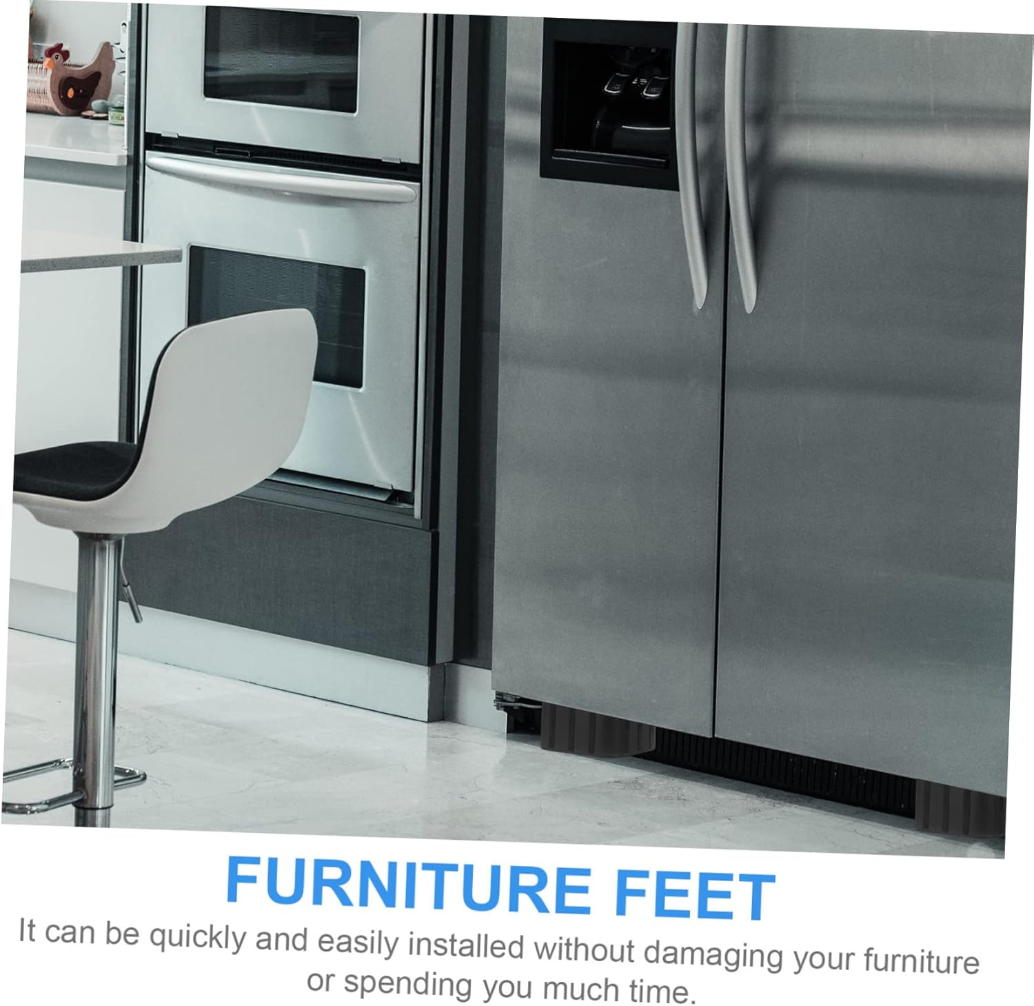 Unomor 4 Sets Non-Slip Furniture Feet Pads Rubber Levelers for Bed Sofa and Washing Machine Risers Adjustable Height for Stability and Protection