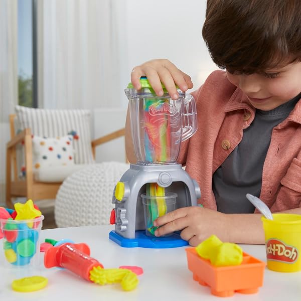 Play-Doh Swirlin' Smoothies Toy Blender Playset, Play Kitchen Appliances, Kids Arts and Crafts Toys for Ages 3+, Pretend Play Toy for Unisex - 4