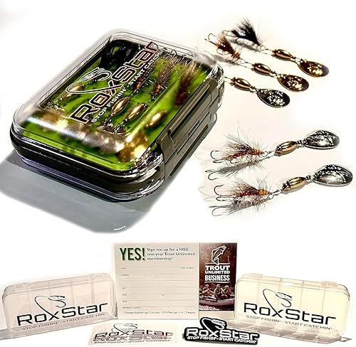 RoxStar Fly Strikers - Juego de regalo definitivo  Probado a nivel nacional para pescar cualquier hilandero de pesca. Hecho a mano en los Estados