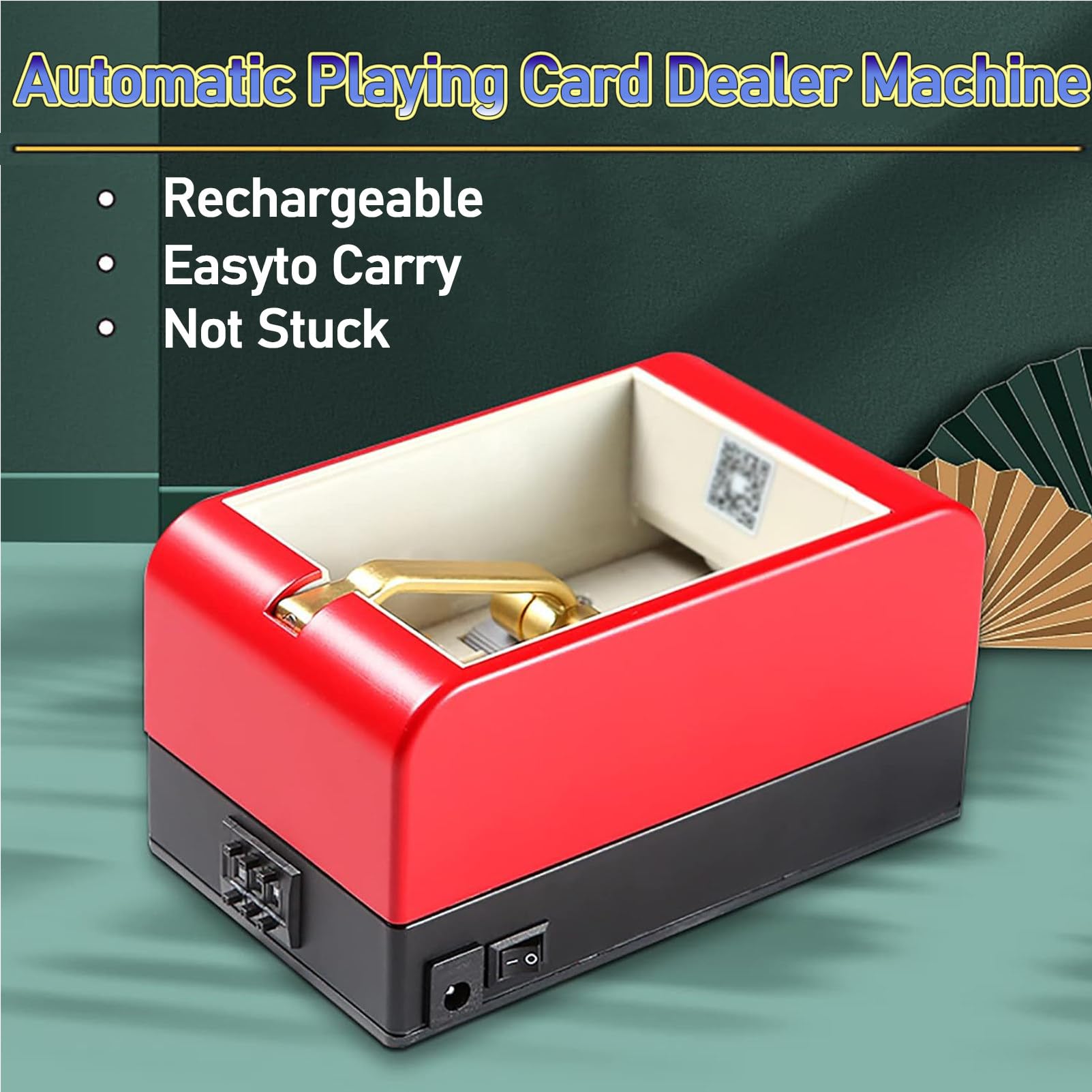 RayGenius Barajador De Cartas AutomáTico, MáQuina De Cartas A Pilas, Barajador De Cartas De Casino EléCtrico para Uno, Blackjack, Texas Hold'em, Juegos De Cartas En Casa