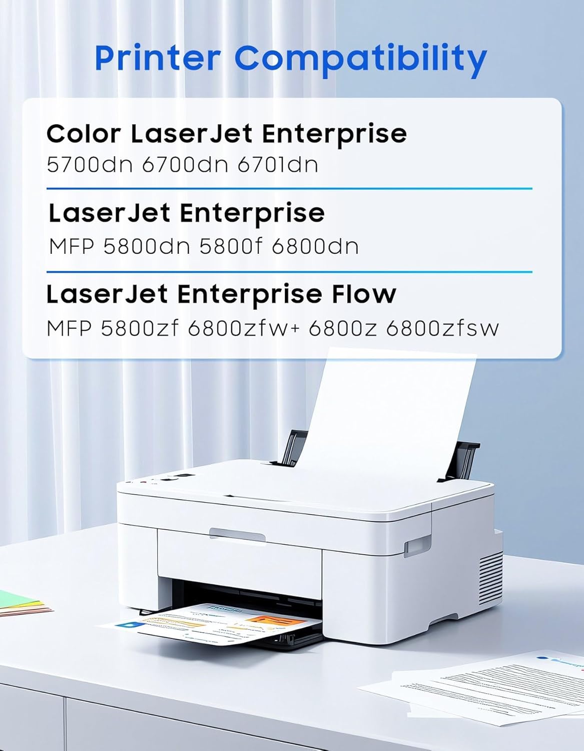 213A Toner Cartridge Replacement for HP 213A 213X Toner Cartridges for Laserjet Enterprise 5700dn 5800 6700dn 6701dn 6800 6801 Series Printer Ink W2130A W2131A W2132A W2133A 4-Pack Set [with Chip]