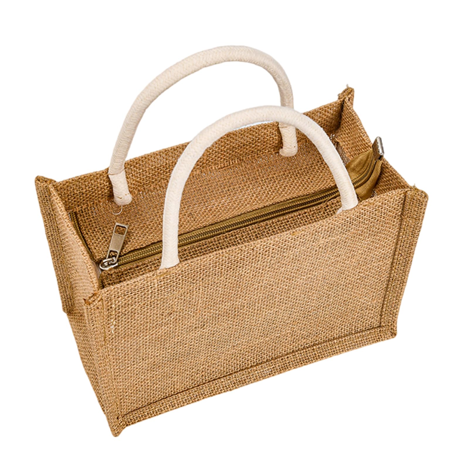 Enigmaire 1001 Styles Hessian Personalised Beach Bag - Strong Jute Shopping Tote, Reusable And Stylish, With Zip, Waterproof, For Lunch, Beach