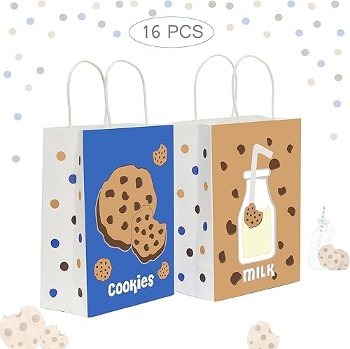 Miniatura 8 de Lsaepon Bolsas de regalo de fiesta de cumpleaños con leche, galletas y leche temáticas para fiesta de cumpleaños, baby shower, bolsas de dulces para