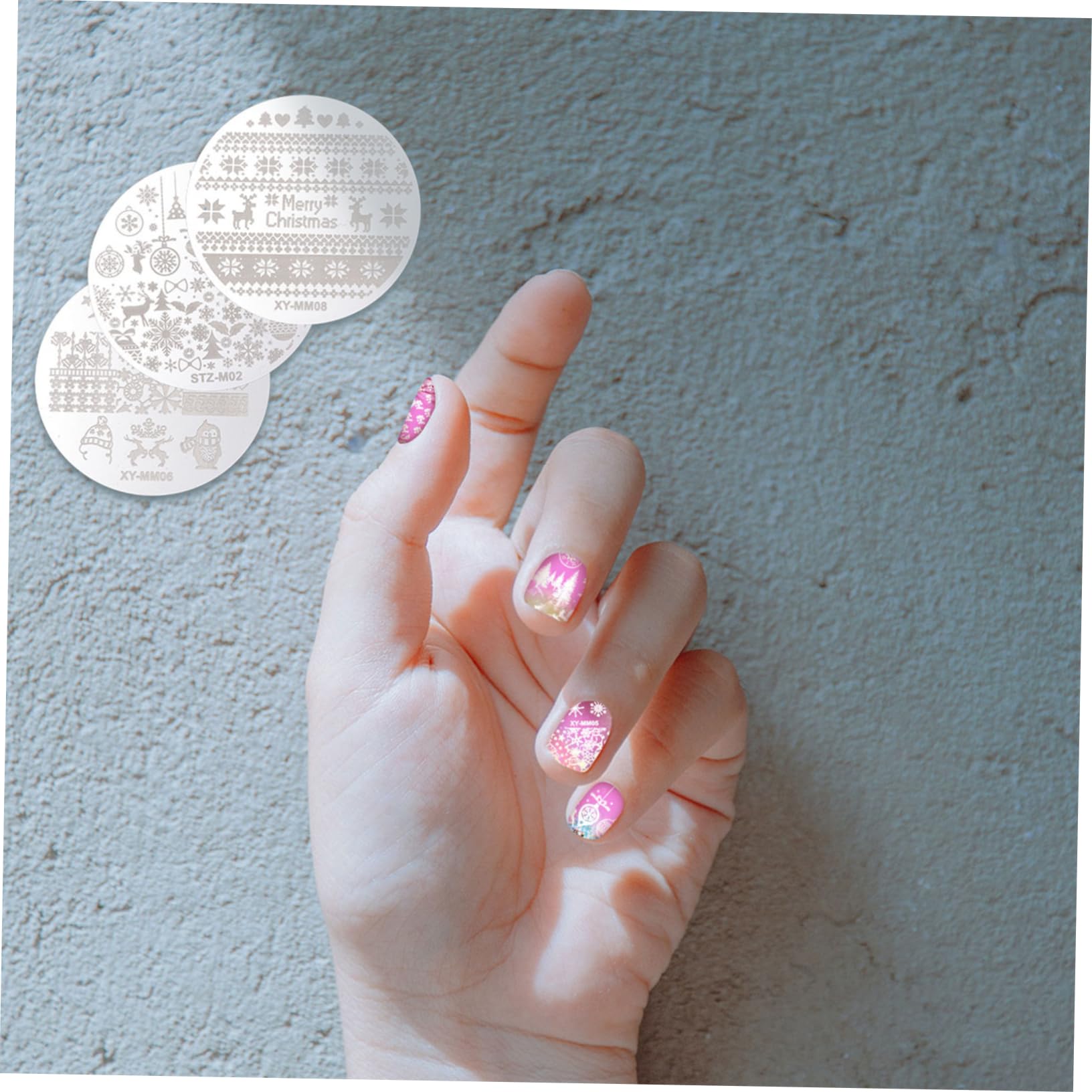 Healvian 30pezzi Piastre Per Stampa Unghie Natalizie Kit Di Stamping Per Nail Art Con Temi Di Natale Come Alberi e Fiocchi Di Accessori Manicure Per Decorazioni Festive