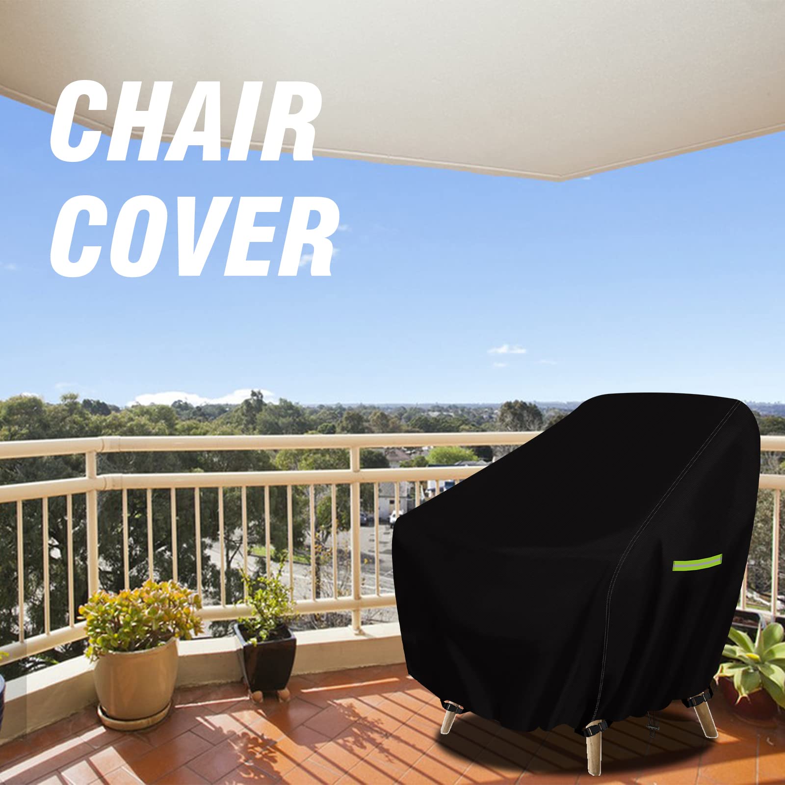 2 pezzi di copertura per poltrona, 89x97x74 cm, resistente all'inverno, rivestimento anti-UV per mobili da giardino/sedie impilabili/sedie da balcone