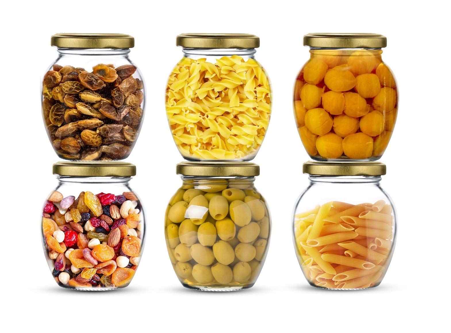 Ash & Roh - Matka Shape Glass Jar and Container (400 ml) with Rust Proof Air Tight Lid, Suitable to Use in Your Home, Kitchen Storage (6 pcs) (B07Q3L4S9Y) Amazon Price History, Amazon Price Tracker