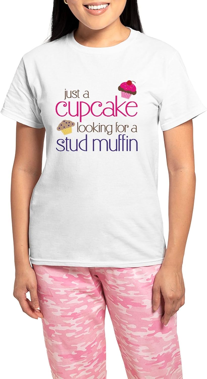 CafePress Cupcake Looking Pajamas Women's Novelty Cotton Pajama Set, Comfortable PJ Sleepwear
