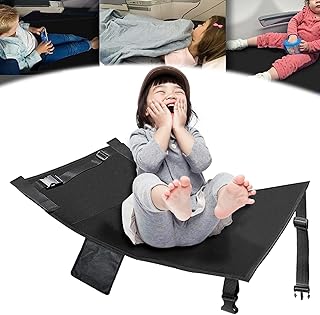 YOYIAG Portable Toddler Airplane Seat Extender Black Toddler Airplane Bed Portable Toddler Airplane Seat Extender Airplane Travel Accessories, Lightweight Airplane Footrest for Kids, Airplane, Travel