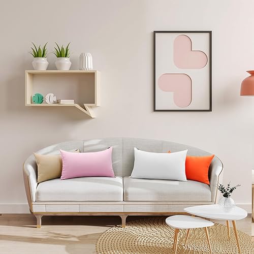 Vista 129 de Thmyo Paquete de 2 fundas de almohada cuadradas decorativas de algodón, fundas de almohada de sublimación en blanco, fundas de cojín blancas