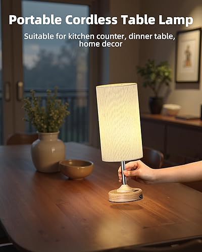 Miniatura 6 de Lámpara de mesa inalámbrica, junto a la cama, regulable, táctil, temporizador, 2700 K, dormitorio, portátil, LED, inalámbrica, recargable, funciona