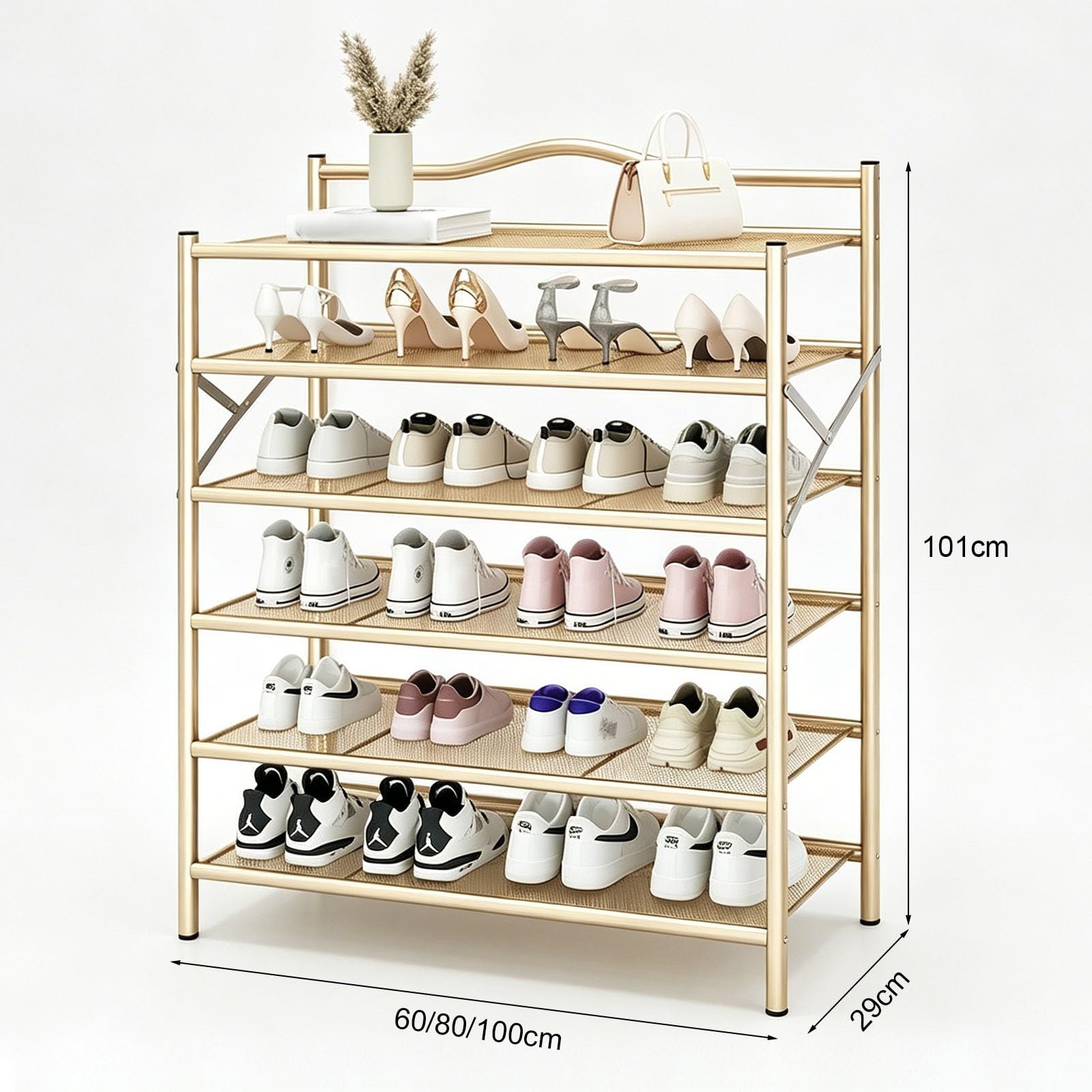 Genérico Zapatero Plegable, Organizador Metálico Sapateira Hall Entrada, Soporte for Tacones y Zapatillas, Organizador de Armario