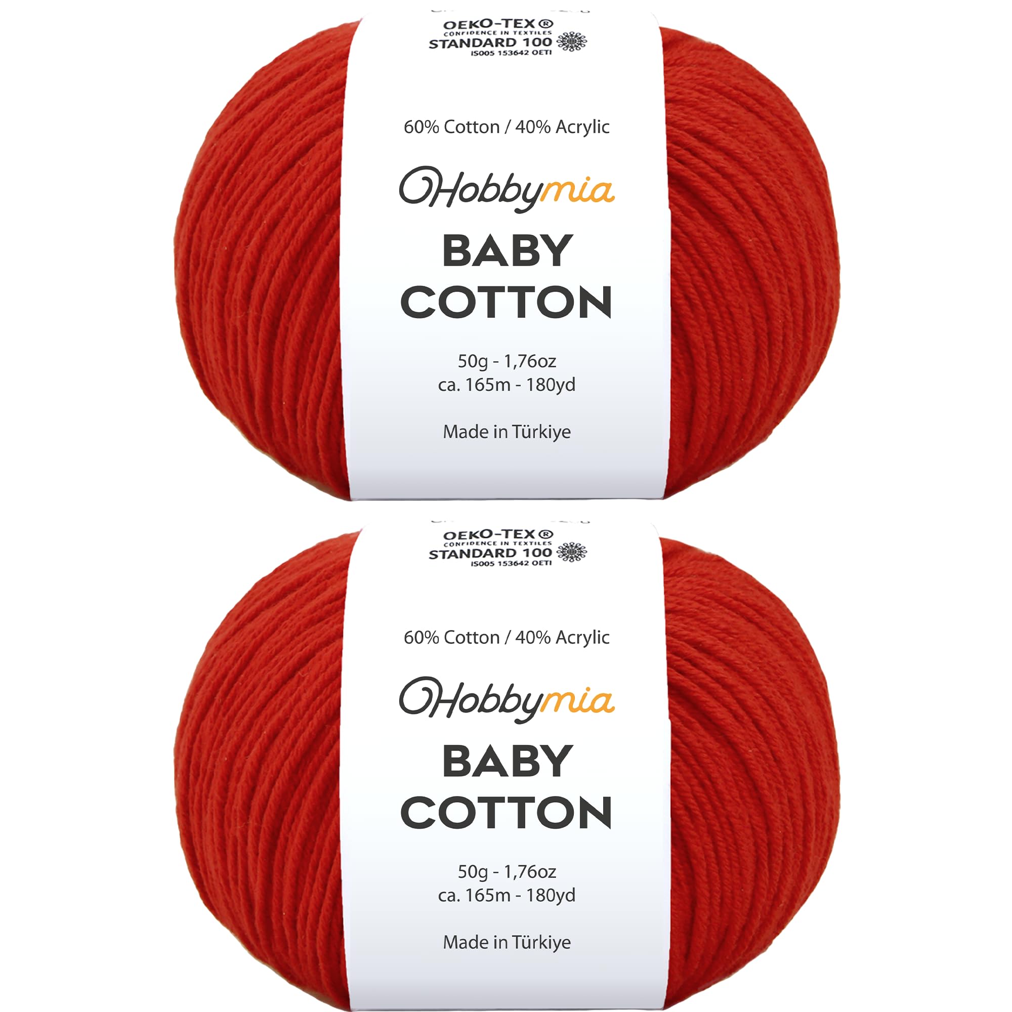 Baby Cotton Blend Yarn – Soft Sport Weight Yarn for Crochet & Amigurumi - 50g/180yds - 60% Cotton 40% Acrylic - Ideal for Baby & Knitting Proj.(Neon Green, 1 Ball) — view 126