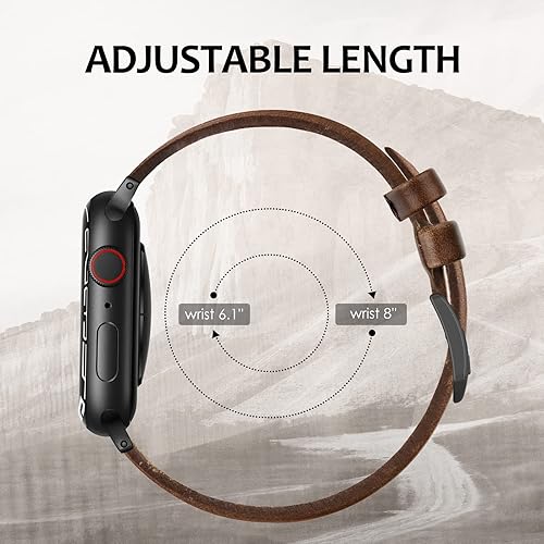 Vista 125 de Correa de cuero compatible con correas de Apple Watch de 1.811 in, 1.772 in, 1.732 in, 1.654 in (Serie 1/2/3) para hombres y mujeres, correa de Azul