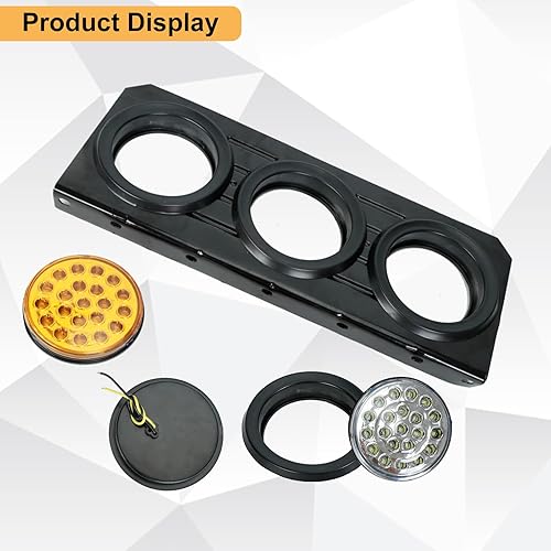 Miniatura 4 de BLACKHORSE-RACING Juego de 2 luces LED traseras para remolque, 40 LED, impermeables, señal de giro, freno, marcha atrás, luces traseras LED para