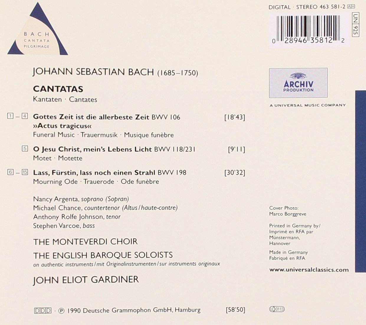 Cantates BWV 106, 118 & 198