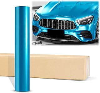 2pcs 4"x8" (10cmx20cm) Sample Light Blue Gloss Metallic Glossy Vinyl Wrap Auto Car Sticker Decal Film Sheet Bubble Free Air Release Technology