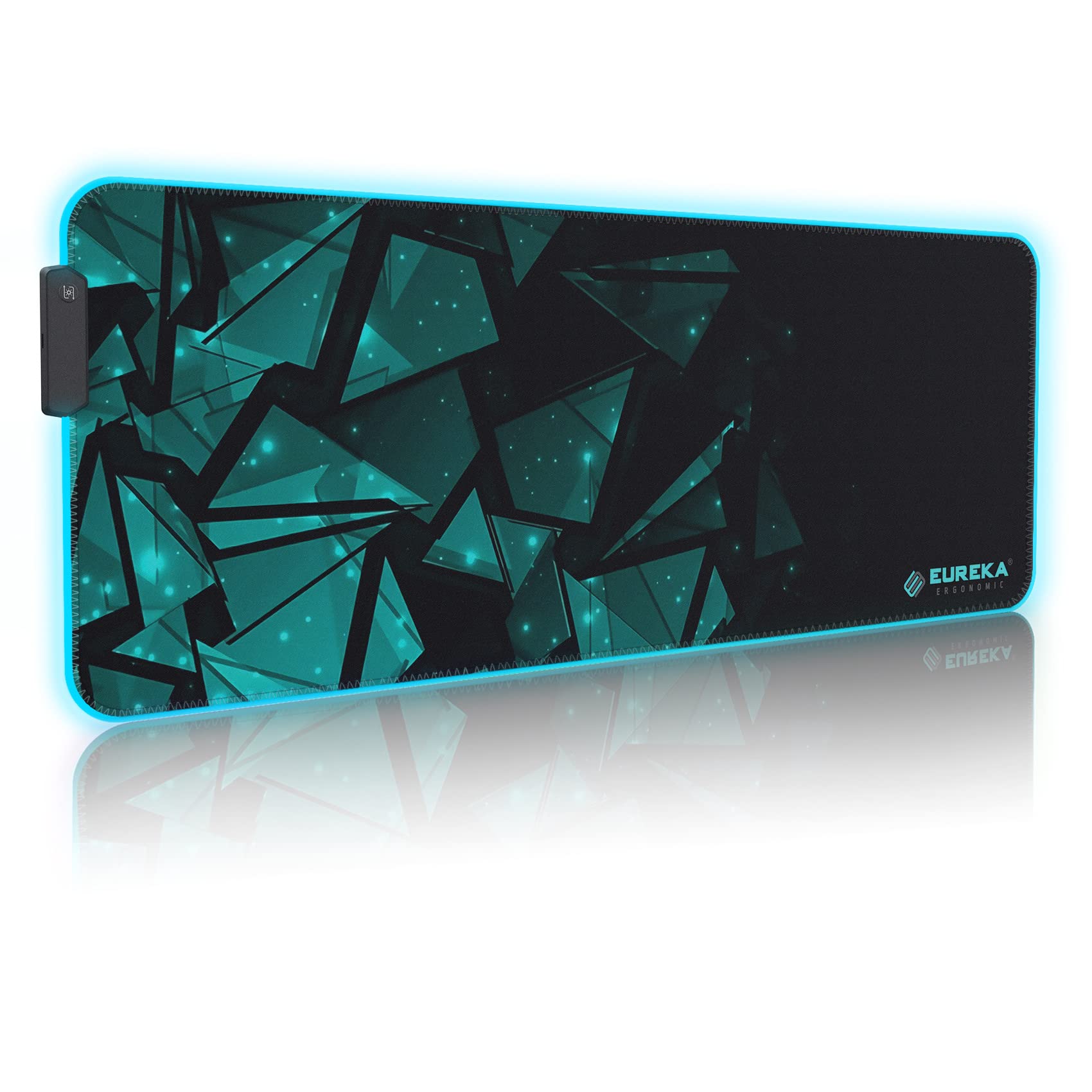 EUREKA ERGONOMIC RGB LED Gaming Mouse Pad, XXL Large Extended Home Office PC Computer Desk Setup Accessories Keyboard Mousepad Mat with Non-Slip Rubber Base, Black & MARRS Green 31.5 x 11.8 Inch