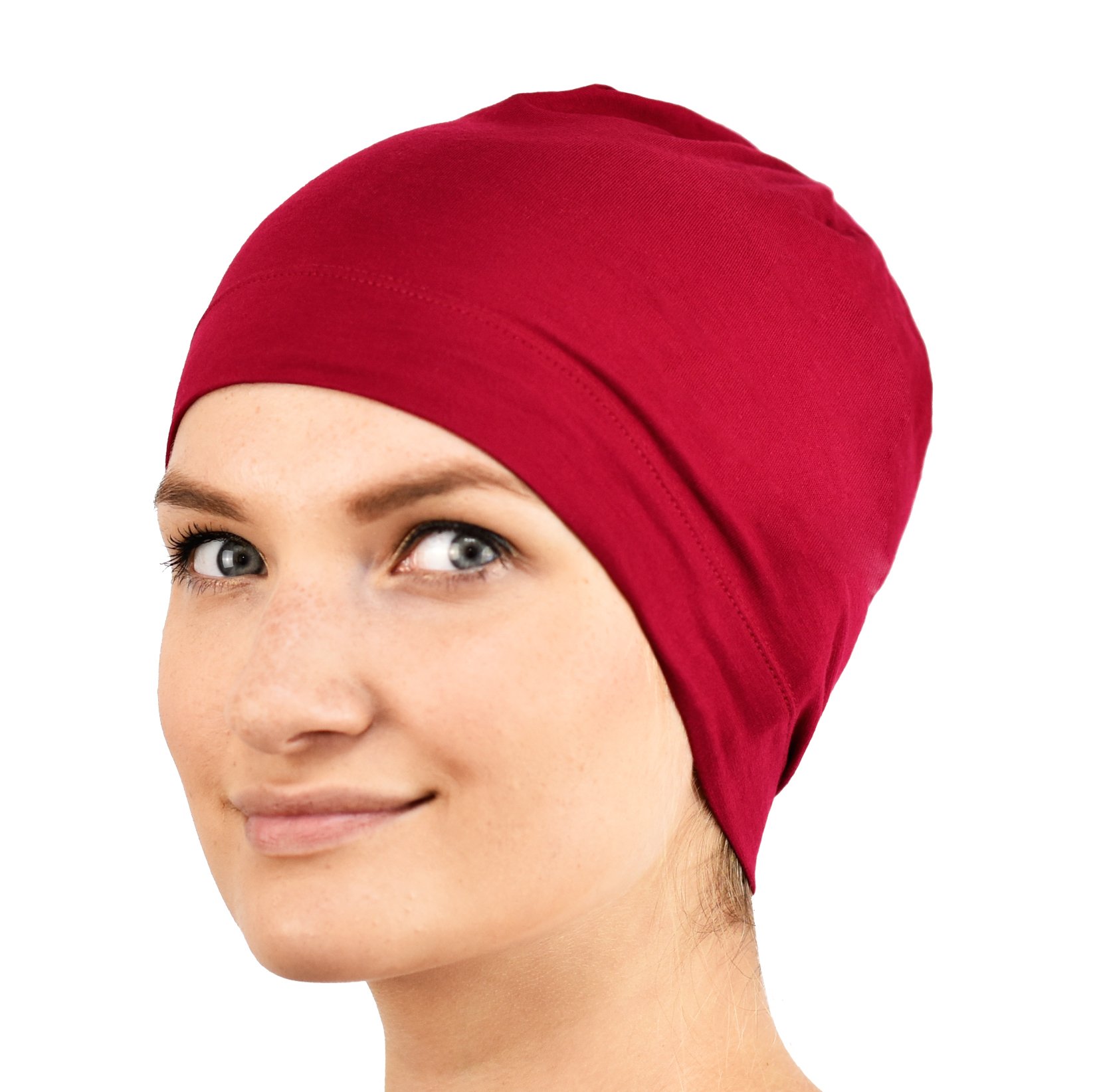 Jasmine Silk Unisex Red Silk Sleep Cap - Suitable For Chemo & Hair Loss - Cardani Chemo Cancer Hat