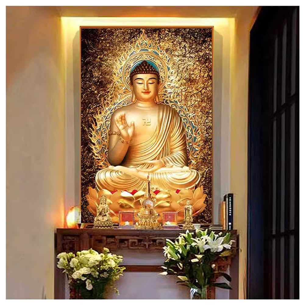 新品 仏陀 立体アートパネル クリスタル装飾 壁掛け　36×36 Buddha Amazon.com : 3D Buddha Statue Wall Art Decor, Wall Sculptures Art
