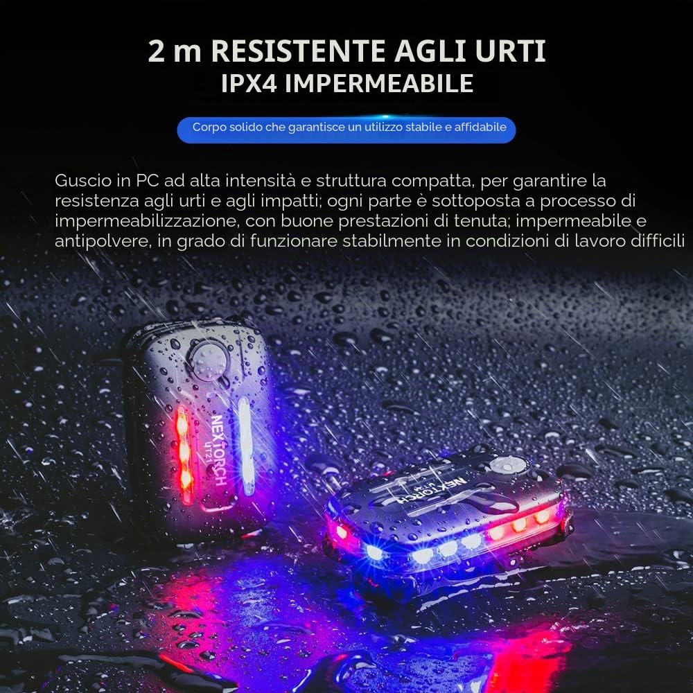 Nextorch Luci stroboscopiche di segnalazione a spalla a LED, ricaricabili, per polizia, con clip di sicurezza per soccorso all'aperto, indicazioni stradali, ciclismo, corsa notturna