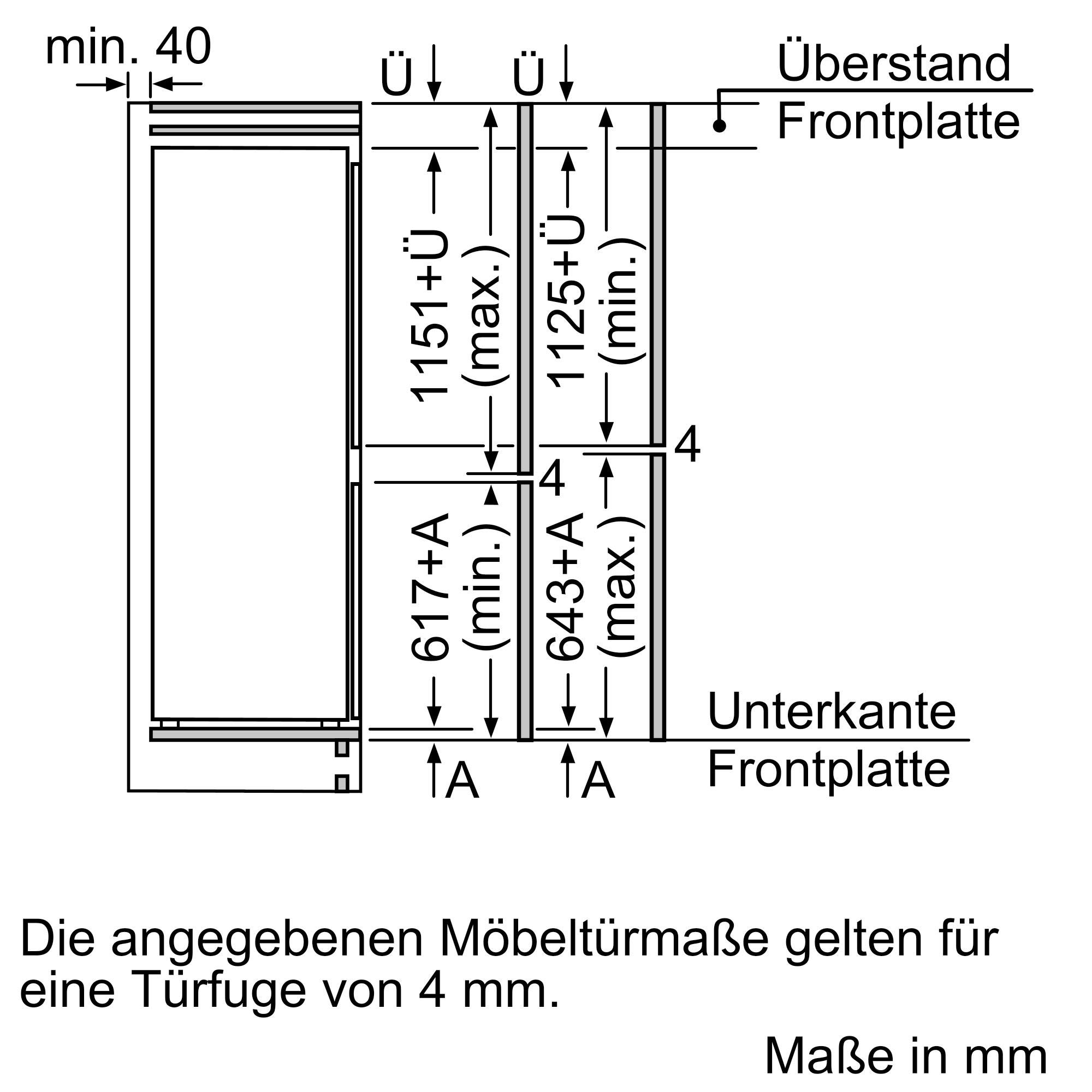SIEMENS Réfrigérateur congélateur encastrable KI87VVFE1 IQ300, 270 litres, Low frost