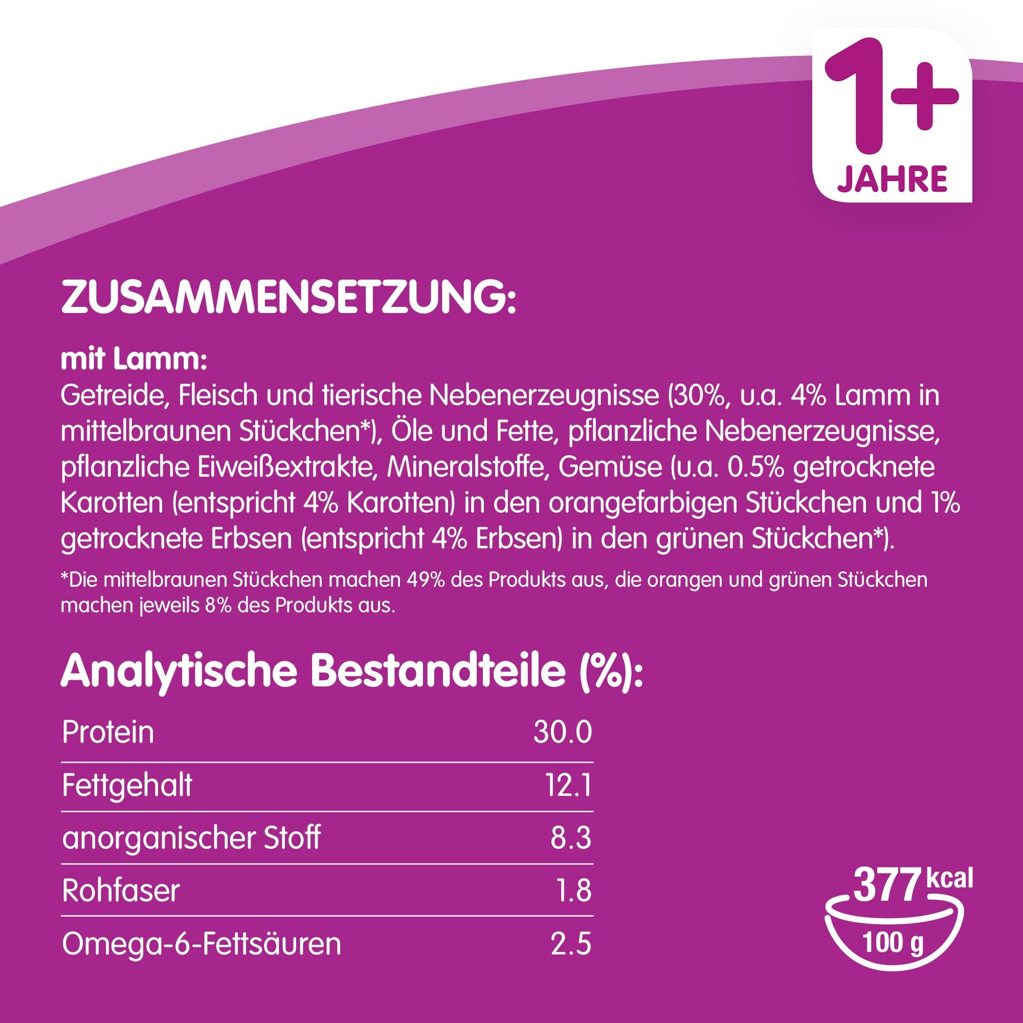 Whiskas Adult 1+ sucha karma jagnięca, 5 x 800 g (5 paczek) - sucha karma dla dorosłych kotów - dostępne różne opakowania produktu