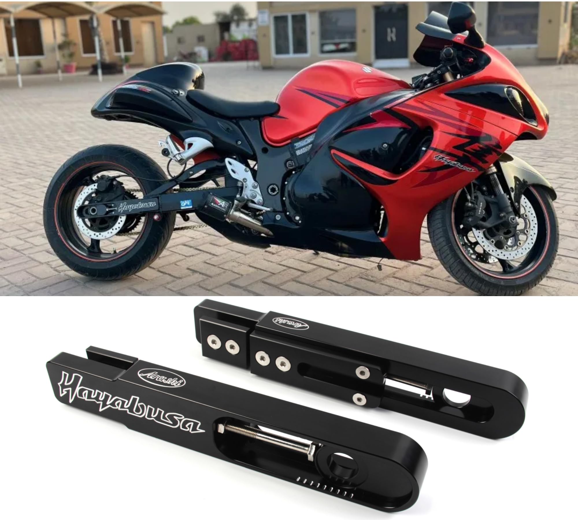 Kit forcellone esteso per Suzuki Hayabusa GSXR 1300 1999-2024 Gen1 2 3 Estensione Braccio oscillante CNC lavorato Moto Modifica Accessori 1 Set Nero 2000 2001 2002