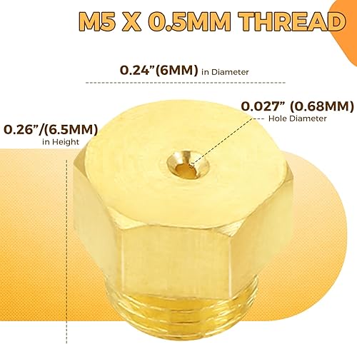 Miniatura 2 de ETERMETA Kit de conversión de boquillas de orificio de gas propano de 20 piezas, boquillas de chorro de latón, kit de orificio de propano para