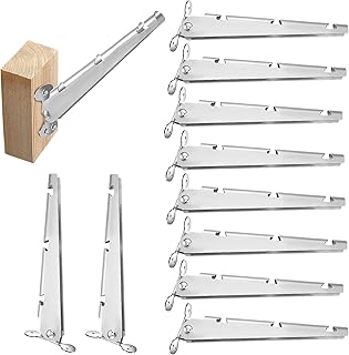 Tandefio 10 Pcs Barbed Wire Arm Extender for Wooden Fence Post, Flat or Surface Mount Barbed Wire Arm Extensions, Hot Dip Galvanized Steel Barb Wire Extension Arm Wall Mount Includes Bolts and Spanner