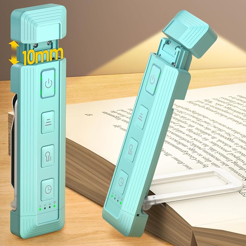 Glocusent Extendable Book Light, Full-Page USB Rechargeable Reading Light | Eye-Caring Extendable Book Light, 3 Colors & 5 Brightness Levels, Auto-Off Timer, Bed Reading, Ideal Book Lovers Gifts