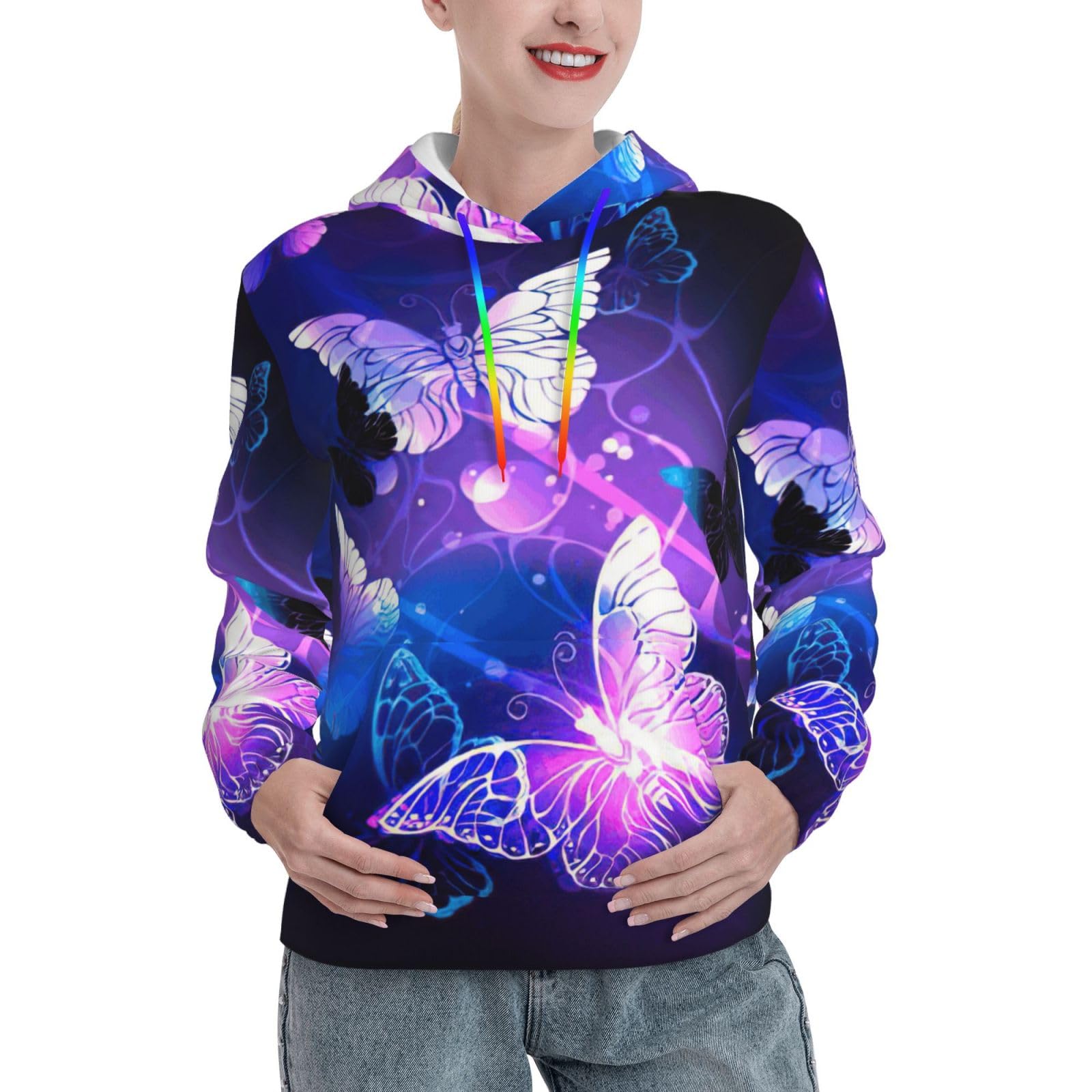 Sweat à capuche papillons de nuit graphique pour rompre avec les pulls tristes - 8