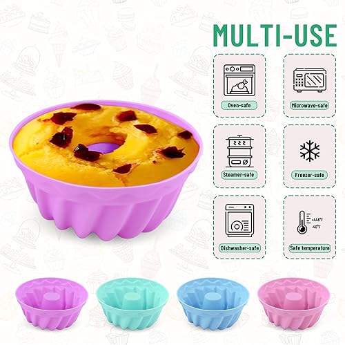 Miniatura 2 de Paquete de 24 moldes de silicona para hornear de calabaza, reutilizables, antiadherentes, para cupcakes, de grado alimenticio, sin BPA, multicolor