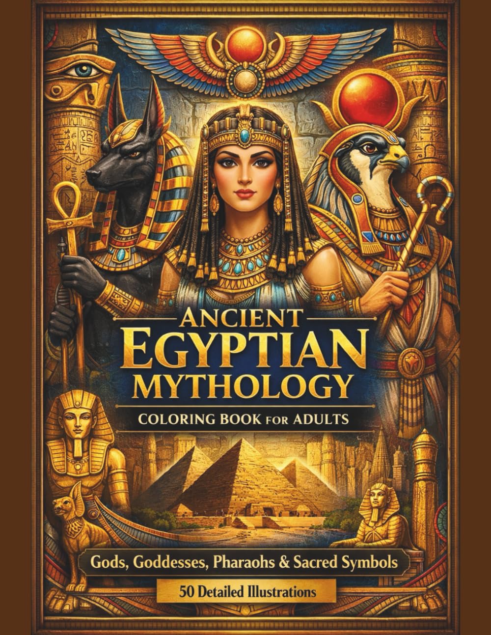 ANCIENT EGYPTIAN MYTHOLOGY Coloring Book for Adults: 50 Single-Sided Illustrations of Egyptian Gods, Goddesses, Pharaohs & Sacred Symbols — An ... Egypt (MYTHOLOGICAL WORLDS COLORING SERIES)