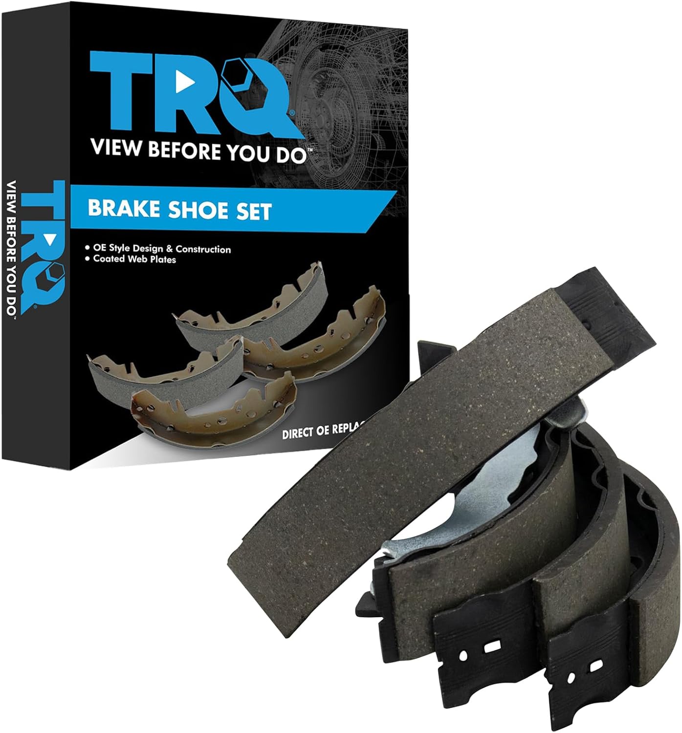 TRQ Rear Brake Shoes Compatible with 2000-2011 Ford Focus