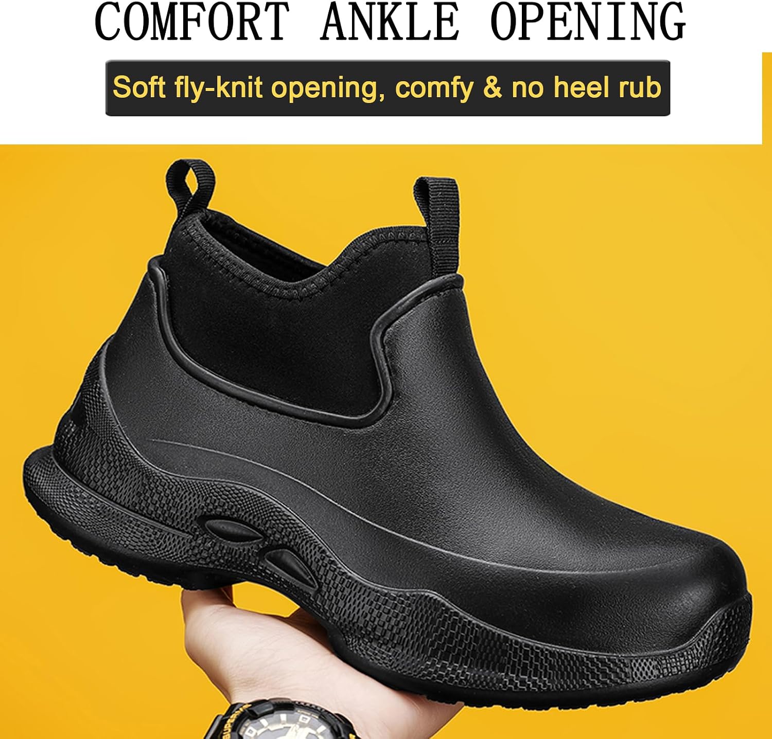 Nutropa Non Slip Work Boots for Men Waterproof Oil Resistant Lightweight for Garden Clogs Kitchen Chef Shoes Casual Outdoor Rain Boots