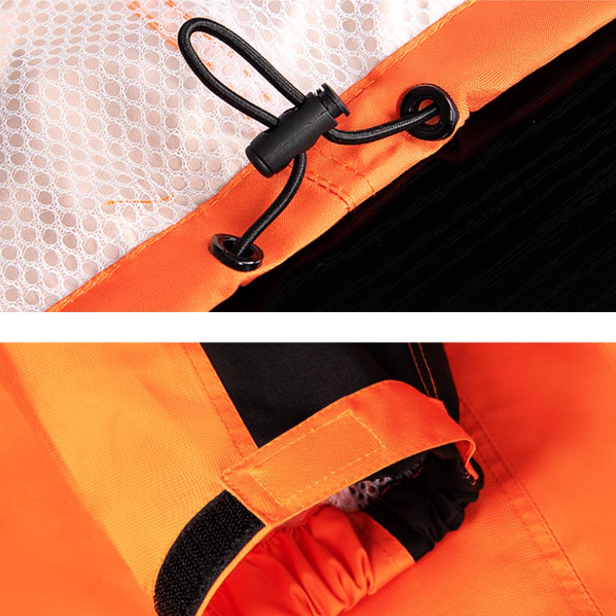 Unisex-Motorrad-Regenanzug für Erwachsene 3-teiliges atmungsaktives wasserdichtes und reflektierendes Regenanzug-Set mit Kapuze ultradünne Regenbekleidung Jacke Hose und Traget(Size:2XL,Color:Schwarz)