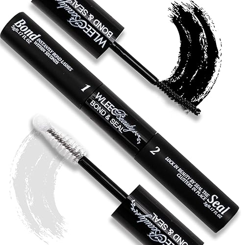 Adhesivo de pestañas y sellado impermeable, pegamento de pestañas para racimos de pestañas, fuerte sujeción y larga duración de 48 a 72 horas,