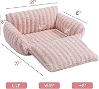 Vista 3 de Hollypet Cama para gatos, mullida, multifuncional, de doble capa, suave para mascotas, sofá ortopédico para gatos y perros pequeños, color rosa
